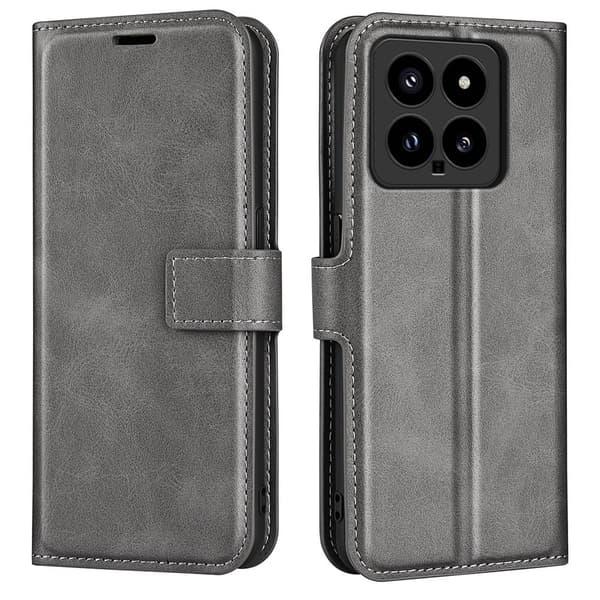 Xiaomi 14 nahkainen lompakokkotelo - Hopea/Harmaa Silver grey