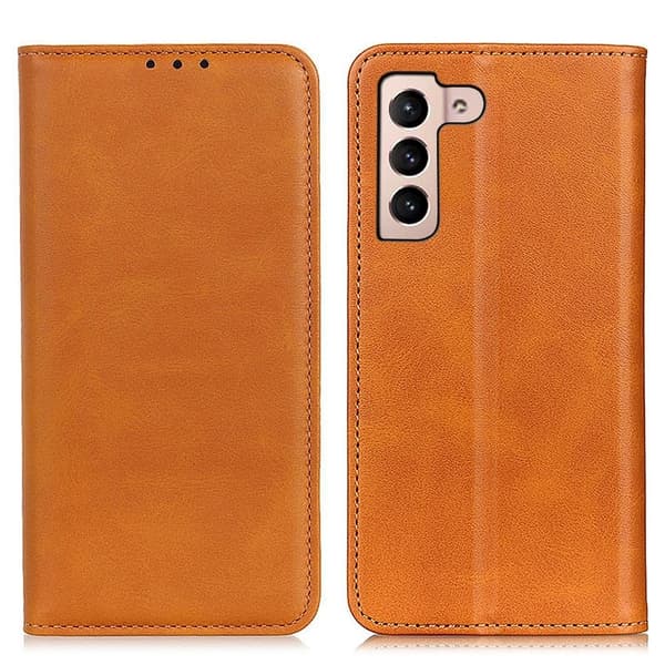 Wallet-style Genuine Leather Flipcase For Samsung Galaxy S22 Plus - Ruskea Brown