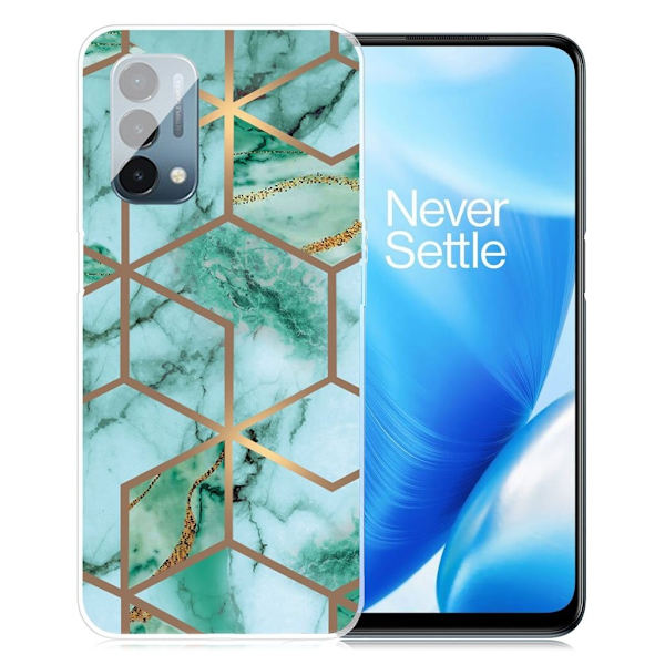 Marble OnePlus Nord N200 5G Suojakotelo - Emerald Cube Pattern Green