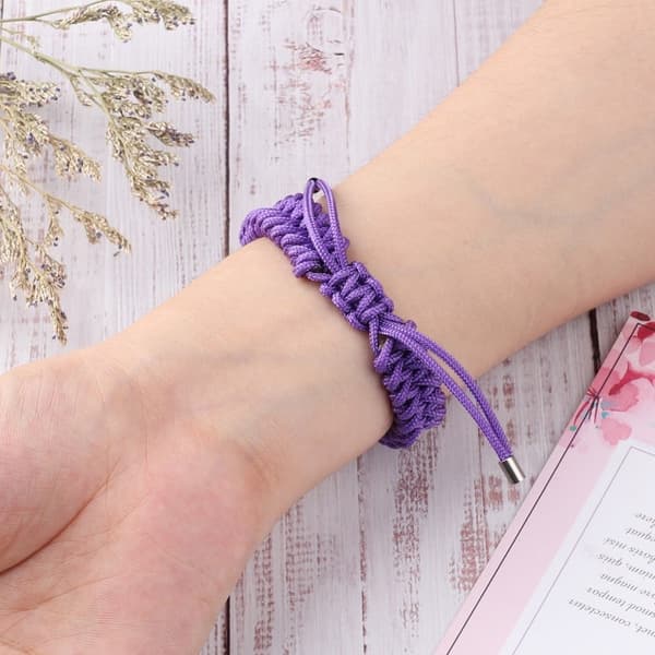 Xiaomi Mi Smart Band 6 / 5 nylonflettet urrem - Lilla Purple