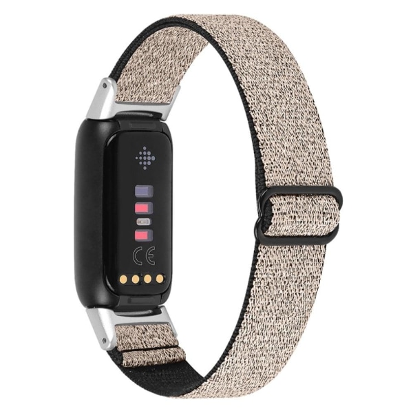 Fitbit Luxe klockarmband i elastisk nylon - Glitter Guld Guld