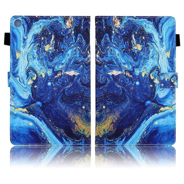Samsung Galaxy Tab A 10.1 (2019) Elegant Mønstret Lær Flippetui - Painting Blue