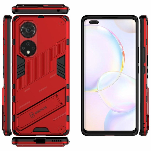 Shockproof Hybrid Suojakuori With A Modern Touch For Huawei Nova 9 Pro / Honor 50 Pro - Punainen Red