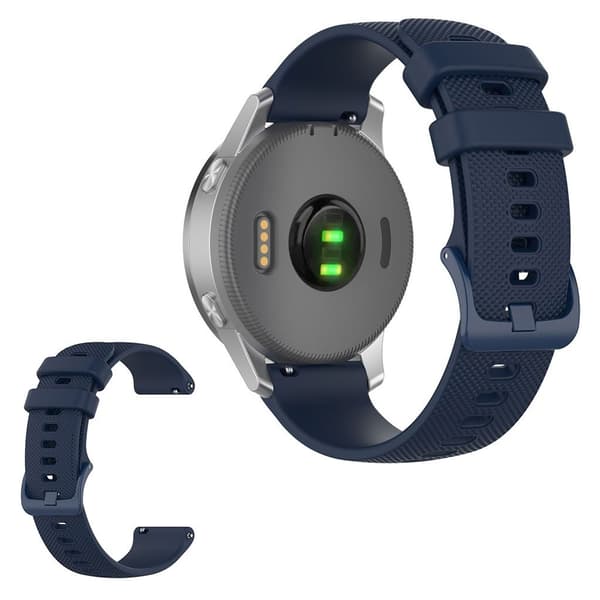 Silikoninen kellohihna Garmin ja Samsung kellolle - Laivastonsininen Blue