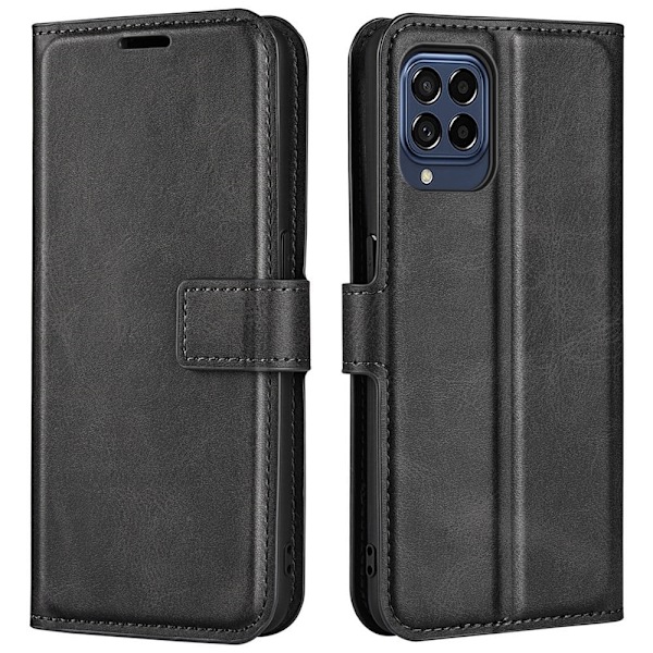 Hållbart konstläder Samsung Galaxy M33 5G fodral med plånbok - Svart Svart