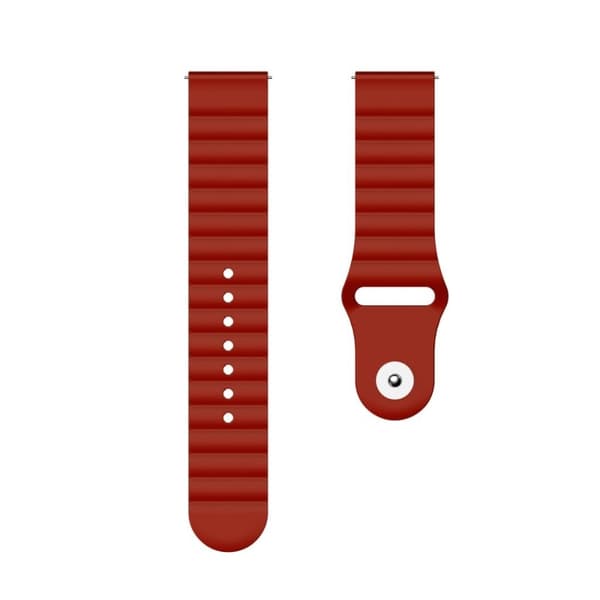 22mm Universal enkel silikone urrem - Rødvin Red