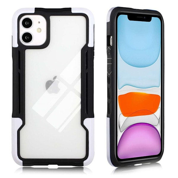 Stødsikkert beskyttelses cover til iPhone 12 Mini - Sort/Hvid White