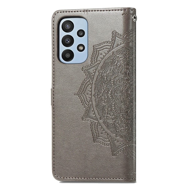 Mandala läder Samsung Galaxy A23 fodral - Silver/Grå Silvergrå