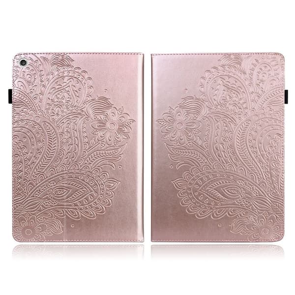 Lenovo Tab M10 HD Gen 2 Blomster Tryk Læder Etui - Rødguld Pink