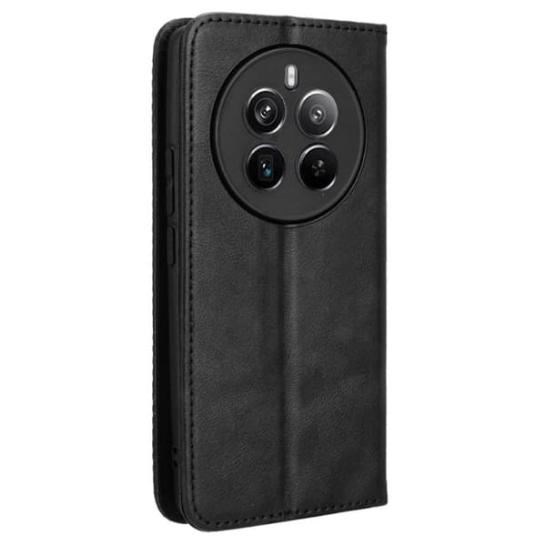 Bofink Vintage Realme 12 Plus / Realme Narzo 70 Pro nahkakotelo - Musta Black