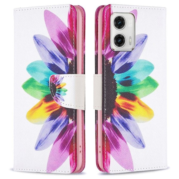 Wonderland Motorola Moto G73 Flip Etui - Solsikke Multicolor