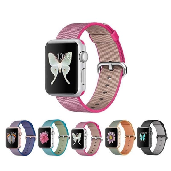 Apple Watch 42mm Xincuco Nylon Series Rustfritt Stål Klokkereim Silver grey