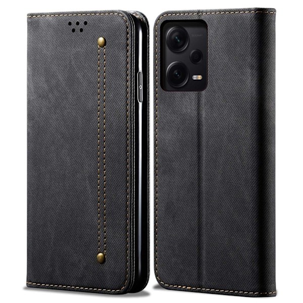 Jeans Xiaomi Redmi Note 12 Pro Läppäkotelo - Musta Black