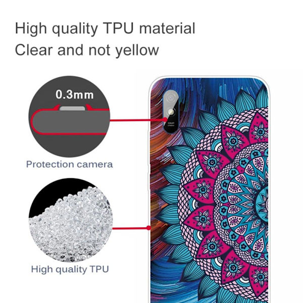 Deco Xiaomi Redmi 9A Etui - Mandala Multicolor
