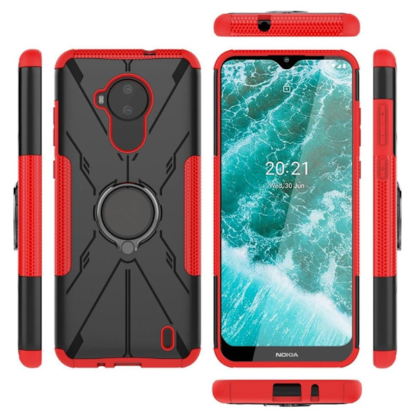 Kickstand-cover med magnetisk plade til Nokia C30 - Rød Red