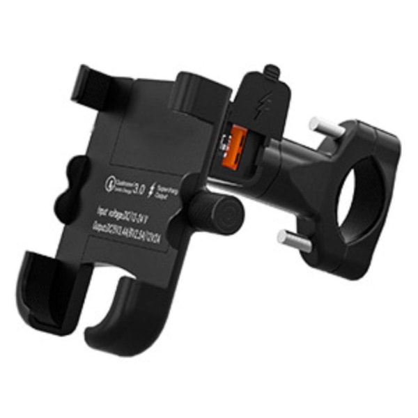 Universal WUPP 360 graders cykeltelefonholder + QC 3.0 oplader - Black