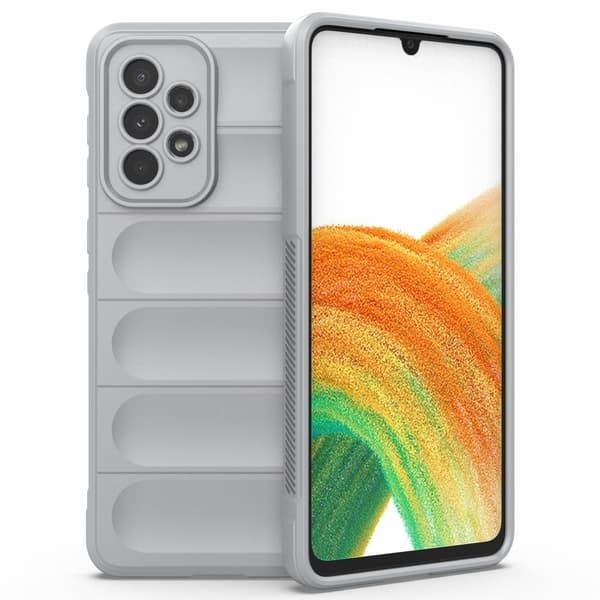 Mjukt greppformat Samsung Galaxy A73 skal - Silver/Grå Silvergrå
