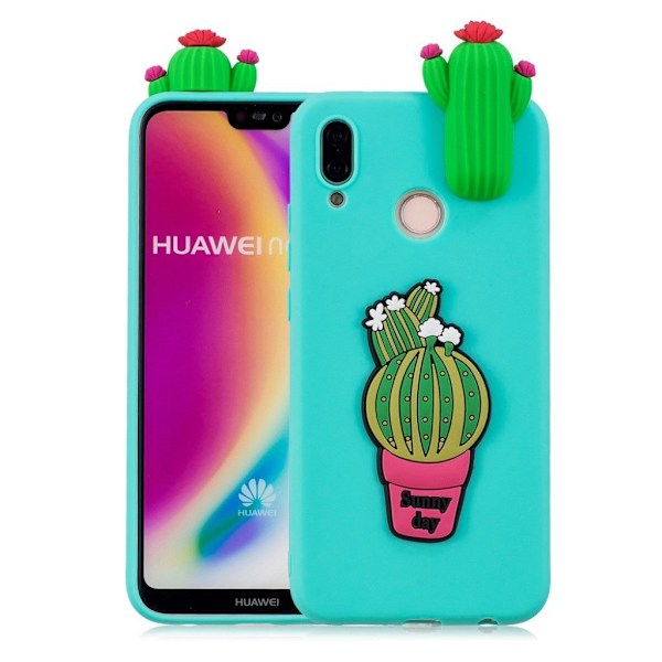 Cute 3D Huawei P20 Lite kuoret - Kaktus Multicolor