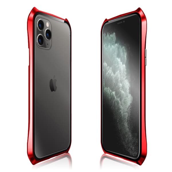 Luphie Bat iPhone 11 Pro Max Alu-støtfanger + Glass - Rød Red