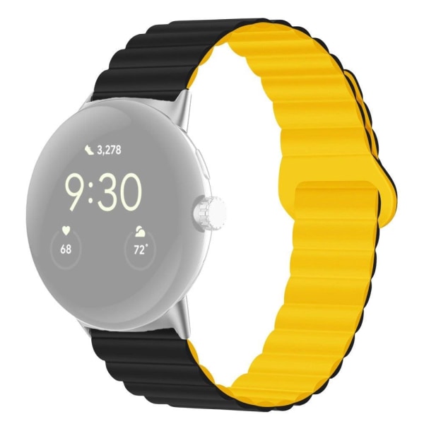 Google Pixel Watch dual-color silicone watch strap - Black / Yel Gul