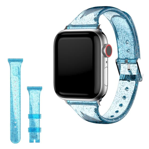 Apple Watch Series 6 / 5 40 mm urrem i glitterstil - Babyblå Blue