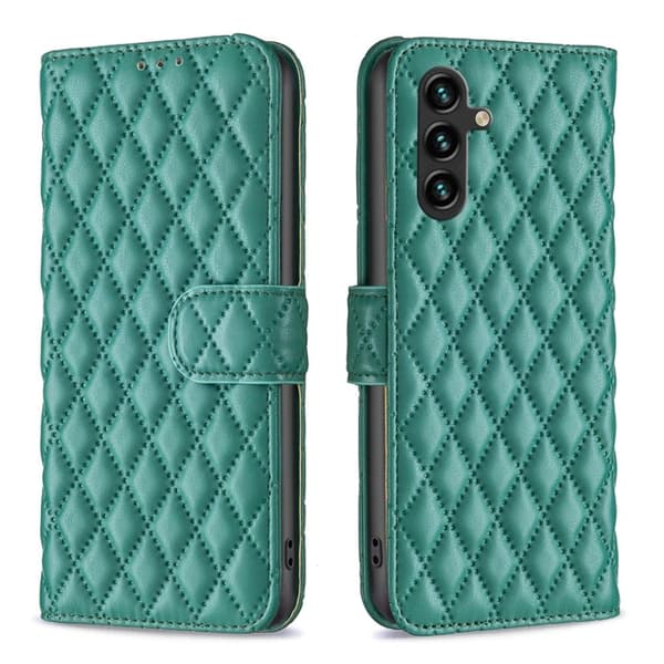 Rombemønster, matt flip-deksel for Samsung Galaxy A35 - Grønn Green