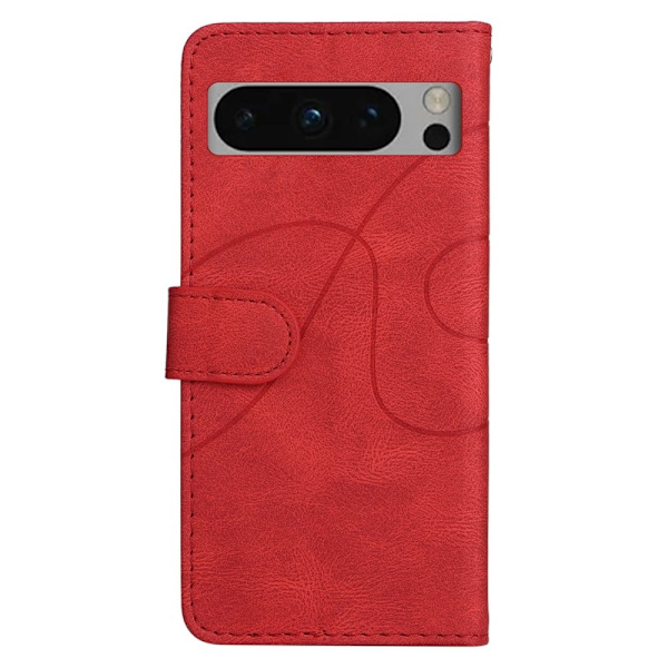 Tekstureret Google Pixel 8 Pro læderetui med rem - Rød Red