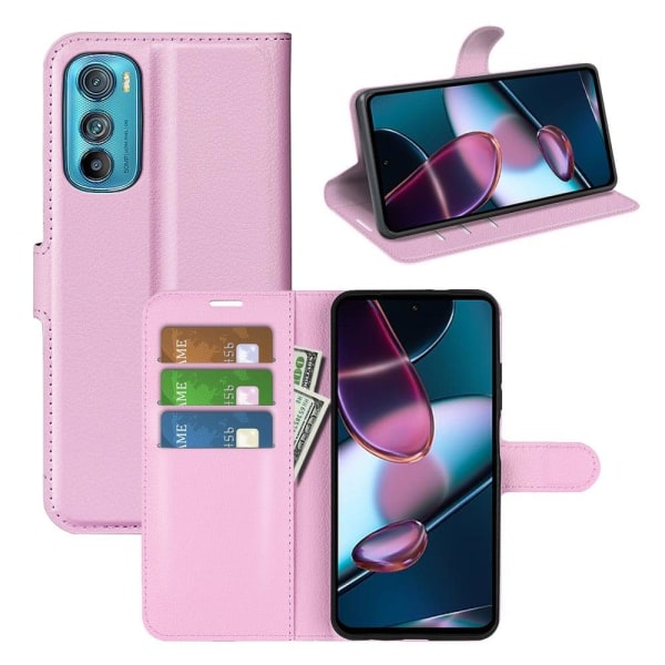 Klassisk Motorola Edge 30 flip etui - Pink Pink