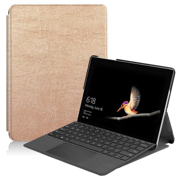 Microsoft Surface Go 10 skyddsfodral syntetläder plast stående - Rosenguld multifärg