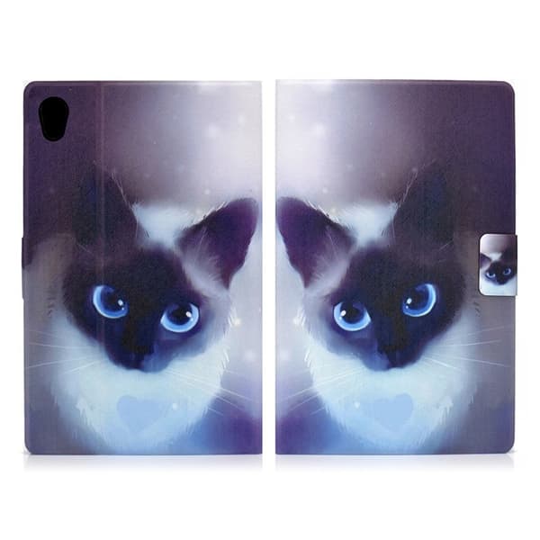 Cool Mønster Lær Etui til Lenovo Tab M10 - Cool Katt Blue
