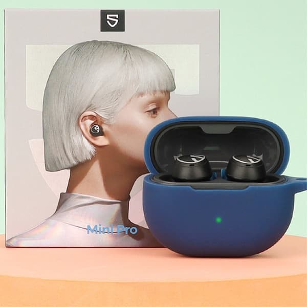 SoundPEATS Mini Pro HS Silikonskydd för hörlurar med spänne - Mörkröd Röd