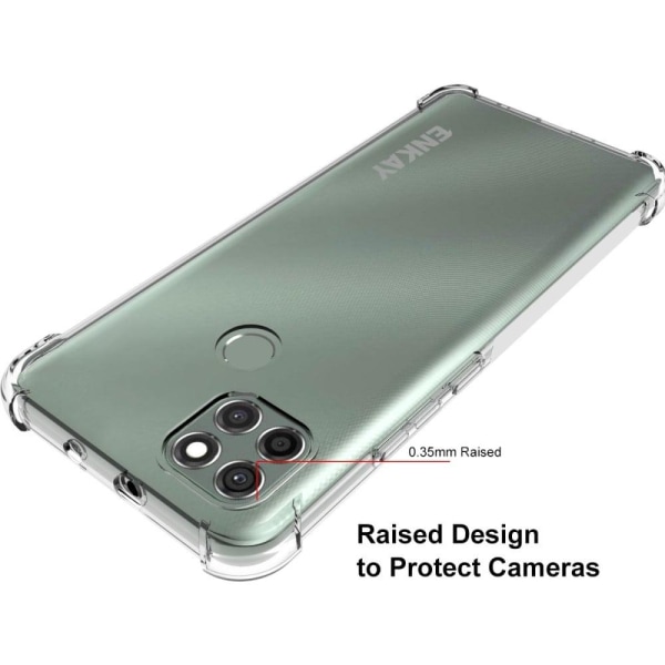 ENKAY kirkas pudotuksen kestävä kotelo Motorola Moto G9 Powerille Transparent