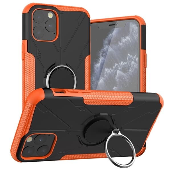 Kickstand-skydd med magnetisk platta för iPhone 11 Pro Max - Orange Orange