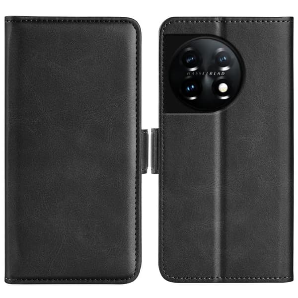 Plånboksfodral i Läder till OnePlus 11 - Svart Svart