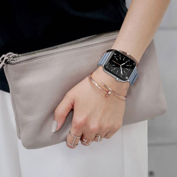 AHASTYLE WA02 Apple Watch Series 8 (41mm) silikonerem - Grå Blå Blue