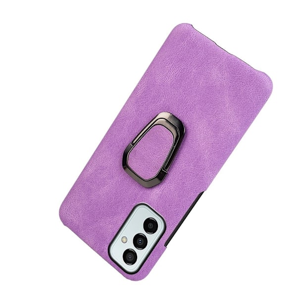 Stødsikkert lædercover med oval kickstand til Samsung Galaxy M23 - Lilla Purple