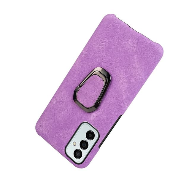 Stötsäkert läderfodral med oval kickstand för Samsung Galaxy M23 - Lila Lila