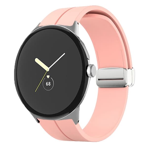 Google Pixel Watch silikoninen ranneke - Hopea Solki / Pinkki Pink