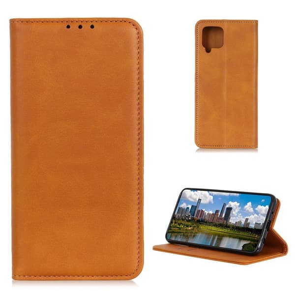 Wallet-style ægte Læder Flipcase til Samsung Galaxy A42 5G - Brun Brown