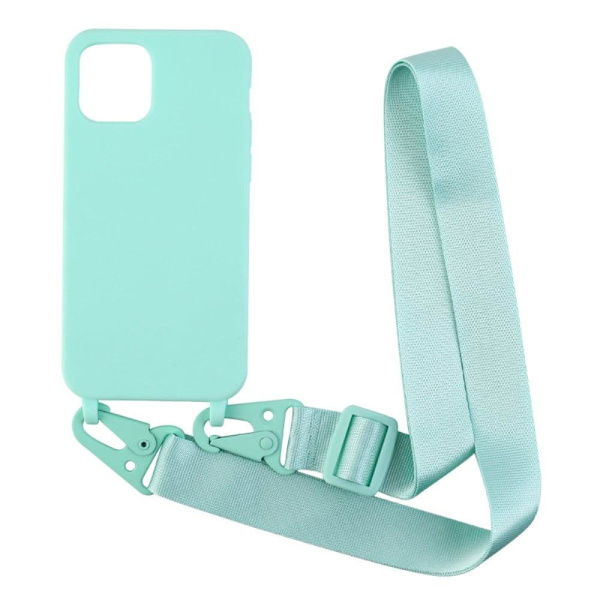 Tyndt TPU etui med mat finish og justerbar strop til iPhone 12 Pro Max - Lysegrøn Green