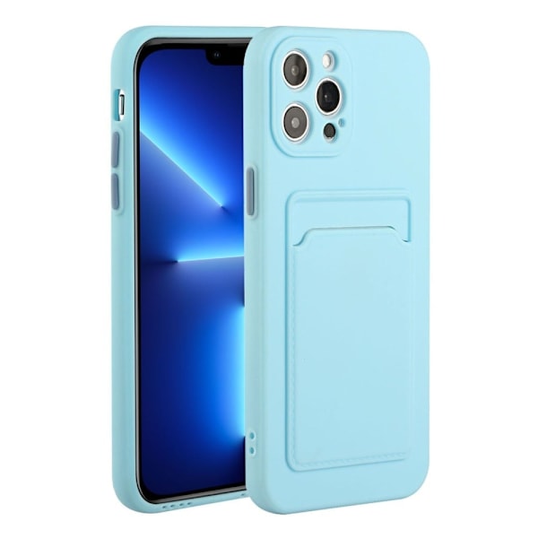 Card Holder Suojakuori For iPhone 13 Pro Max - Vauvasininen Blue