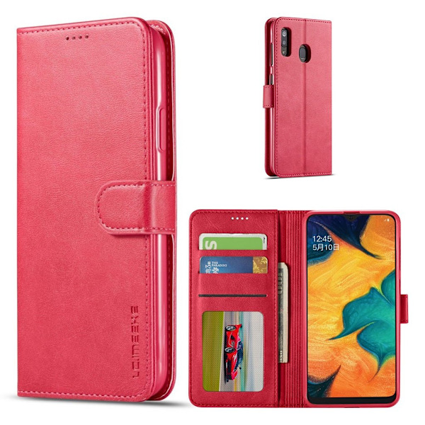 LC.Imeeke läder Samsung Galaxy A40 fodral - Svart Svart