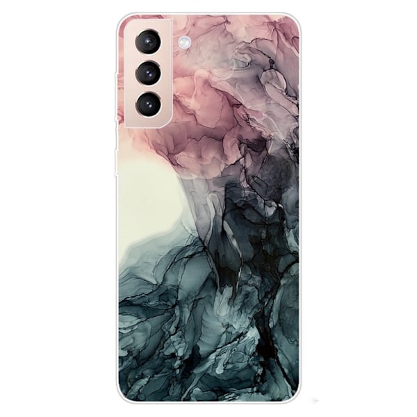 Marble Samsung Galaxy S22 Etui - Pale Pink og Grøn Marmor Multicolor