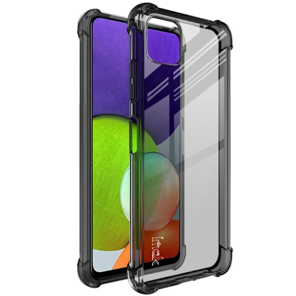 IMAK turvatyynyn suojus Samsung Galaxy A22 5G - Läpinäkyvä Musta Transparent
