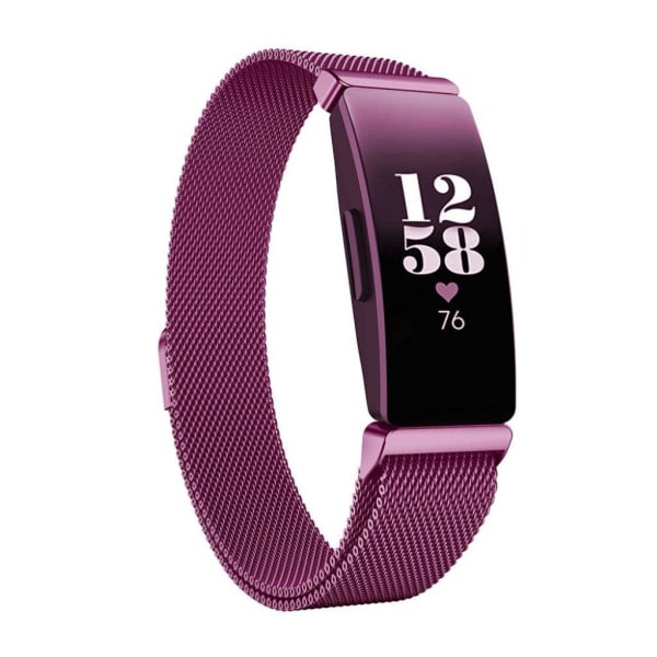 Fitbit Inspire / Inspire HR milanese ruostumattomasta teräksestä valmistettu ranneke - Koko: S / Viininpunainen Red