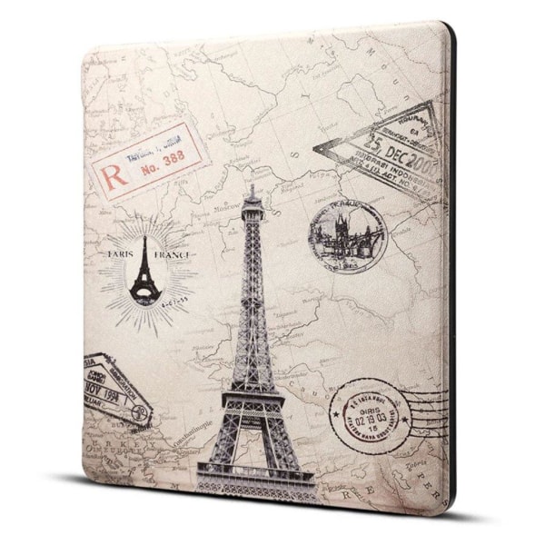 Amazon Kindle Oasis (2019) tyylikäs kuvio nahkainen flip case - Eiffel-Torni Multicolor