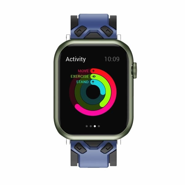 Apple Watch (41mm) värillinen silikoninen ranneke - Keskiyön Sininen / Musta Multicolor