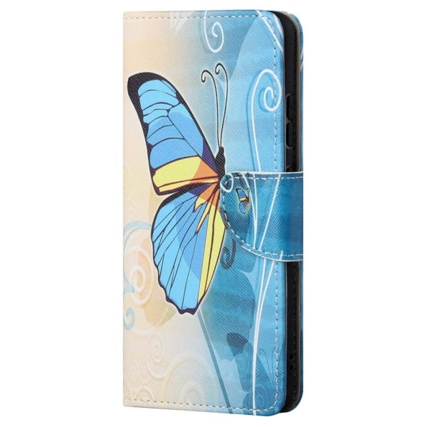 Wonderland Samsung Galaxy S23 Ultra Flip Etui - Sommerfugl Blue