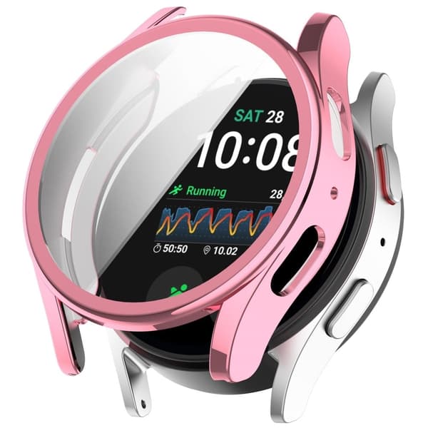 Samsung Galaxy Watch7 44mm Galvaniserad Flexibel Klockfodral Flexibel Full Täckning - Rosa Rosa