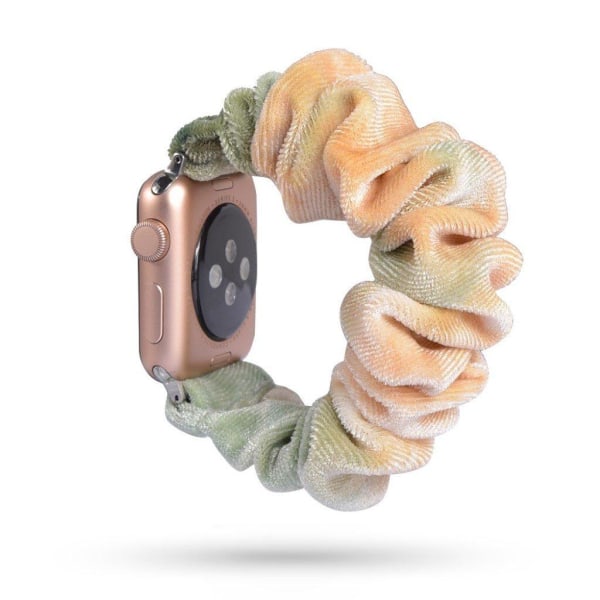 Apple Watch Series 5 40mm Mønster stof urrem - Orange og Grøn Nu Multicolor